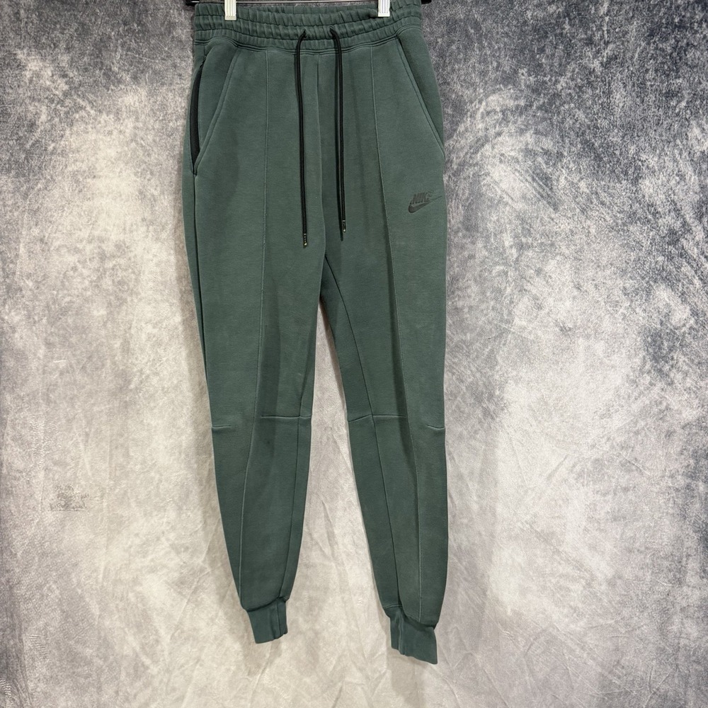Nike Womens Tech Fleece Jogger Pants XS Green Tapered Sweatpants CW4292-379
